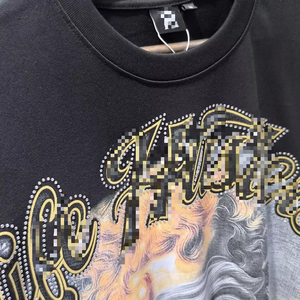 T-shirt homme à imprimé graphique à prix bas, tendance, avec strass, coupe oversize, style streetwear, Life Hustlers - Product Image 5