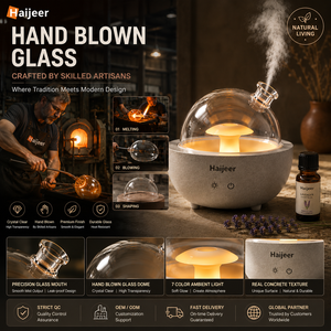 Diffuseur ultrasonique en verre gris béton 200 ml Machine d'aromathérapie avec lumière nocturne 7 couleurs Vente en gros 2026 - Product Image 3