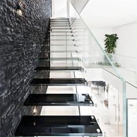 DAIYA escalier en verre avec barre de balustrade en acier, balustrade