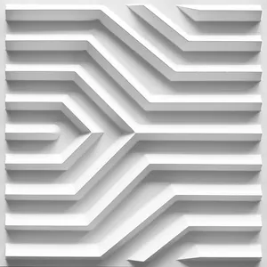 Ideal productos de revestimiento de paredes paneles de pared 3d de PVC, peso ligero y resistente al fuego. Blanco