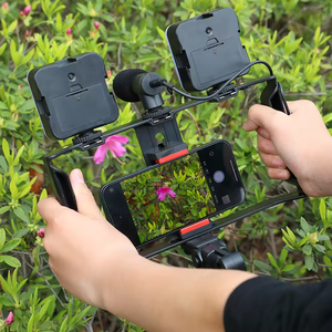 2025 Vlogging Lumières Anneau Avec Télécommande <span class=keywords><strong>Youtube</strong></span> Caméra Lumière Et Microphone Kit Vidéo Rig Mobile Téléphone Titulaire Main Grip Support - Product Image 4