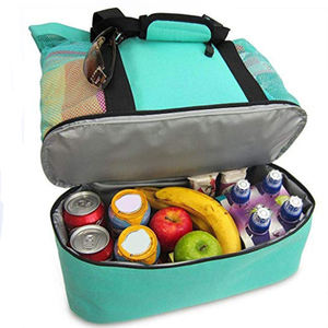 กระเป๋าเก็บชายหาดกลางแจ้งแฟชั่นฤดูร้อนมาใหม่ตาข่ายระบายอากาศได้พร้อมโลโก้ตามสั่งพับได้ - Product Image 3