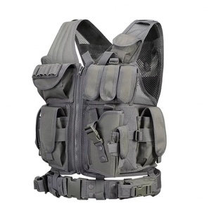 Gilet tactique de sécurité respirant en maille, multi-poches, ceinture réglable, coupe classique pour la sécurité et la protection des biens - Product Image 1