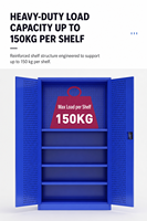 Armoire de rangement industrielle haute pour outils avec serrure à clé, portes doubles, panneau perforé, 1 tiroir – Fournisseur OEM/ODM