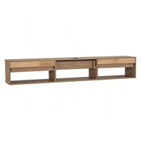 Mueble de TV Independiente HIRADO de 1.8m, Color Roble, Duradero y Ahorra Espacio, Estante para Sala de Estar, Diseño Escandinavo, Mueble para el Hogar, Compatible con Televisores de hasta 65 Pulgadas