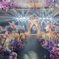 Display Floral bunga aster besar berdiri kertas putih bunga raksasa untuk dekorasi pernikahan