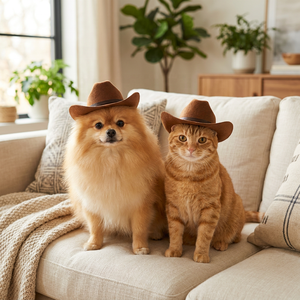 Mini <span class=keywords><strong>chapeau</strong></span> de cowboy pour chiens et chats, <span class=keywords><strong>chapeau</strong></span> western réglable pour animaux de compagnie pour fête d'anniversaire, costume d'Halloween, accessoires photo festifs pour chiots et chats - Product Image 2