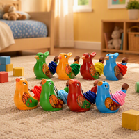 Sifflet d'oiseau en céramique peint à la main, jouet pour enfants avec cordon, sifflet d'animal coloré, cadeau souvenir, vente en gros