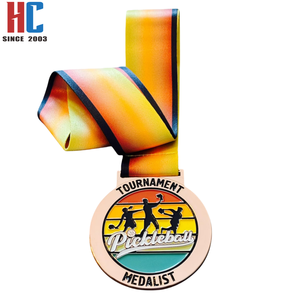 20 Ans Usine Médailles Personnalisées Émail Couleur Pickleball Médailles Compétition Jeux Médailles d'Honneur Personnalisé Vente en Gros - Product Image 5