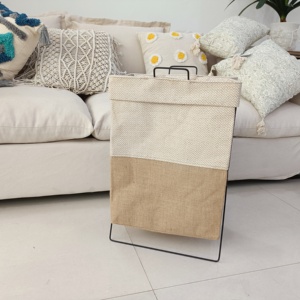 Cesto Portabiancheria Pieghevole Portatile Impermeabile in Juta/Cotone con Struttura in Metallo, Capacità 10L, per Vestiti <span class=keywords><strong>Sporchi</strong></span> - Offerta Speciale - Product Image 6