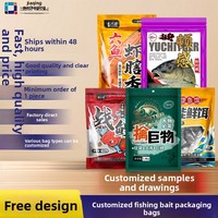 Sacs d'emballage pour appâts de pêche et nourriture pour oiseaux, auto-scellants, refermables, en BOPP/PET/PE composite, sur mesure, avec logo personnalisé, impression numérique