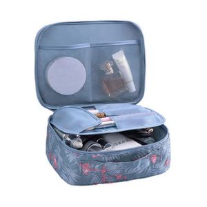 Pochette de maquillage portable à fermeture éclair, sac cosmétique en polyester, trousse de toilette pour femmes - Product Image 1