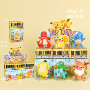 Alla moda scatola cieca cartone animato <span class=keywords><strong>Anime</strong></span> Poke Mon Pika Charmander Eevee PVC decorazione decorazione collezione mistero scatole giocattolo per bambini - Product Image 1