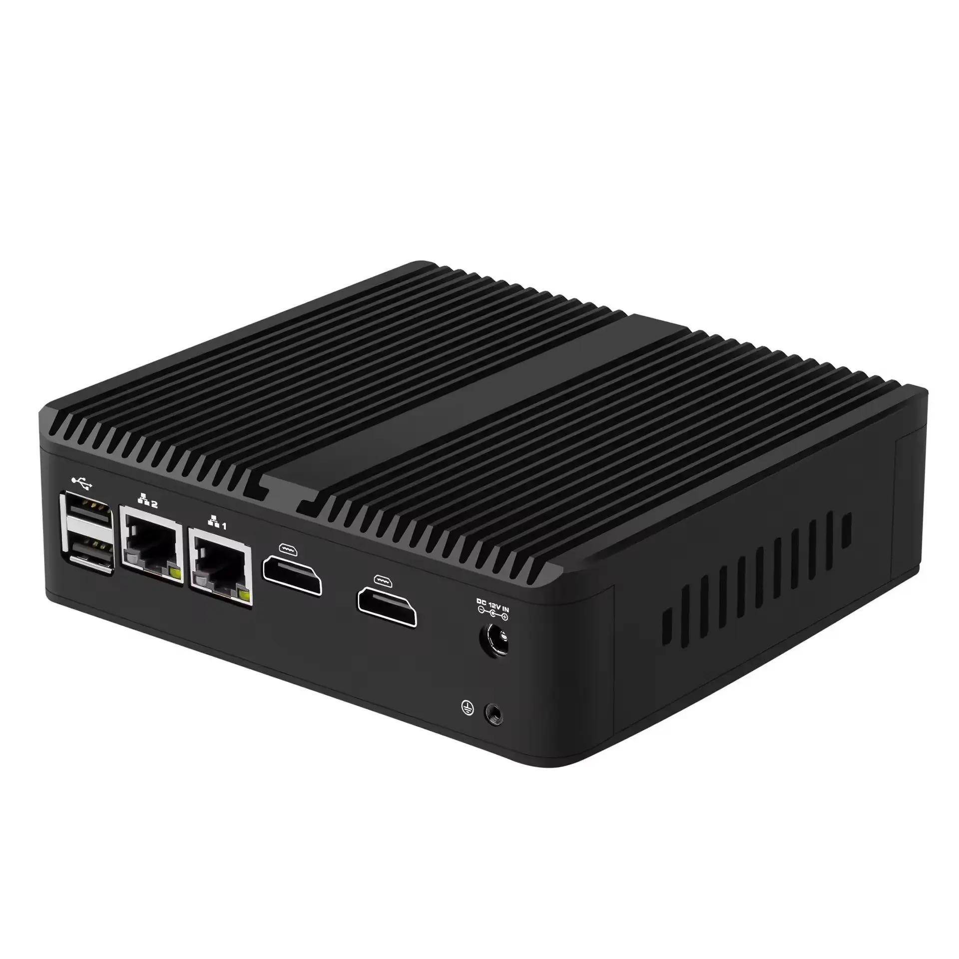 JiuHua PC de escritorio Mini 8G RAM 256G SSD 2 COM 2 LAN Computadora sin ventilador J4125 NUC mini computadora