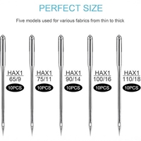 50 Pièces/Paquet HAX1 65/9, 75/11, 90/14, 100/16, 110/18 Aiguilles Universelles pour Machine à Coudre Singer, Brother, Janome