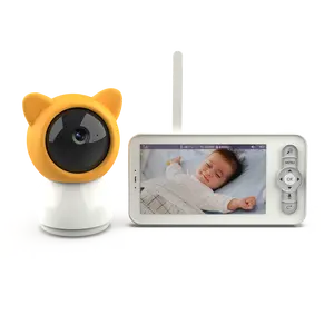 Toplam görünürlük ve sarsılmaz güvenlik sağlayan 5 inç LCD ekran ile yüksek çözünürlüklü bebek monitörü kamera 1080P Video kalitesi