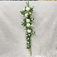 Guirlande de roses artificielles en soie, diverses couleurs, pour décoration florale de mariage et de fête