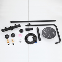 Ensemble robinet de douche thermostatique, noir, pour la salle de bains