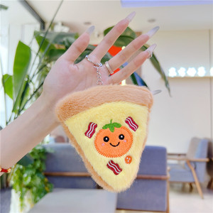 Mini sang trọng mô phỏng thực phẩm hình trái cây bơ Apple Pizza Keychains Dễ thương plushie peluches thực phẩm thực tế sang trọng Keychain quyến rũ - Product Image 4