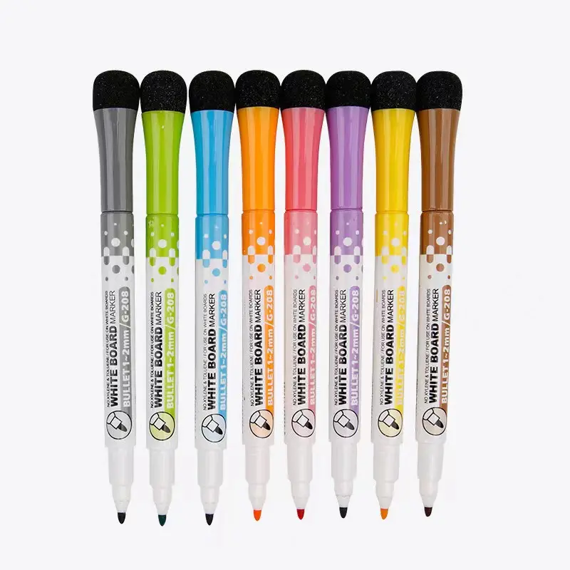 Ensemble de stylos marqueurs de magnétisme faciles à frotter de haute qualité marqueur effaçable à sec pour tableau blanc