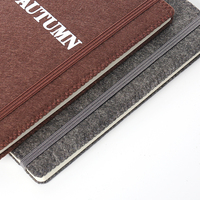 Papeterie écologique personnalisée en couleur, impression élégante, couverture souple en tissu feutre A5, cahier avec bande élastique, 4 saisons