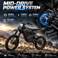 Moto électrique tout-terrain 7000W à couple élevé, batterie lithium 72V 25Ah, pneus 17*14 pouces, pour adultes, motocross électrique