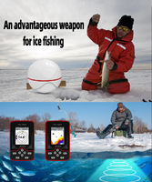 Technologie de sonar intelligente de détecteur de poisson sans fil portable de 100M avec dispositif en plastique alimenté par batterie de lumière LED pour la pêche sur glace