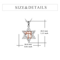 Fine Jewelry Collier pendentif étoile couleur bicolore en argent sterling 925 pour femme