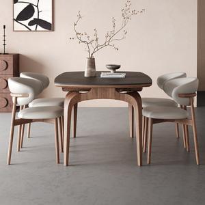 Convertible Solid Wood <b>Dining</b> <b>Table</b> Set 6 Piece <b>Round</b> <b>Extendable</b> <b>Modern</b> Minimalist Design For <b>Dining</b> Room - Product Image 2