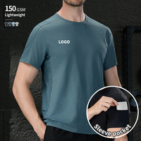 T-shirts de sport et de gym surdimensionnés pour hommes de haute qualité avec poches sur la manche gauche et la taille droite – Fabrication sur mesure