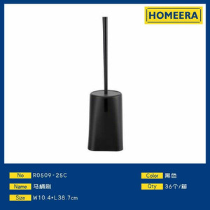 Commercio all'ingrosso nero durevole 104x387cm PP scopino per WC con supporto in acciaio inox strumento di pulizia del bagno con vetro e tazza di plastica - Product Image 1