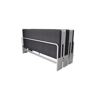 Lit escamotable gain de place avec cadre en acier blanc, armoire dissimulée murale pour bureau ou chambre d'amis