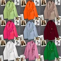 Jas Wanita Warna Permen, Model Blazer, Musim Semi Gugur, Terbaru, Berkualitas Tinggi, Temperamen Elegan, Populer