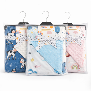 <strong>Blue</strong> Whale Baby Minky Dot <strong>Blanket</strong> Cute Whale Printed Knitted 100% Polyester Super Soft Four Seasons Home Use <strong>Throw</strong> <strong>Blanket</strong> - Product Image 1