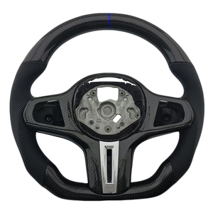 Volant de direction pratique en fibre de carbone perforée et cuir, en promotion, pour BMW G20 G30 G01 Série 3 Série 5 - Product Image 1