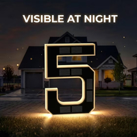 Numéros de maison lumineux solaires de 9 pouces, numéros d'adresse LED étanches, numéros de maison rétroéclairés, numéros de maison illuminés
