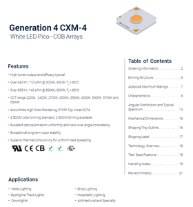 LUMINUSs CXM-4-27-90-18-AC40-F5-2 CXM-4 Gen 4 Blanc chaud 2700K LED Éclairage COB Chip 415lm Ra90 Garantie de 3 ans - Product Image 2