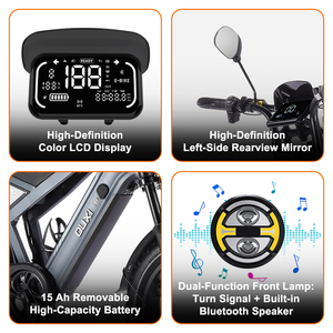 OUXI Q9 Nuevo Diseño, Motocicleta Eléctrica Todoterreno con Neumáticos Gruesos de 20*4.0, Motor Trasero de 7 Velocidades, Batería de 48V 15Ah, Bicicleta Eléctrica de Montaña - Product Image 2