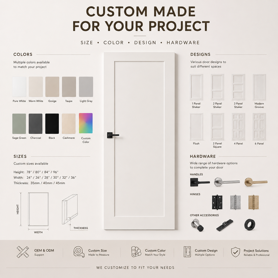 White Painted Interior Door 2 Panel Raised Molding Recessed Panels ...