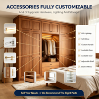 Armoire sur mesure moderne et écologique, encastrée au sol et au plafond, avec portes à panneaux surélevés en MDF recouvert de PVC, niche encastrée, tringle à vêtements et éclairage LED
