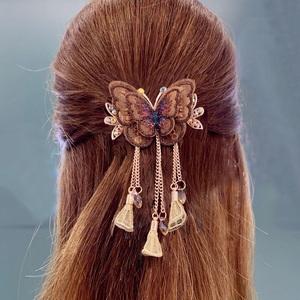 Horquilla de mariposa elegante para mujer, nuevo diseño, pinzas para el cabello, doble mariposa, borla larga, accesorios para el cabello - Product Image 6
