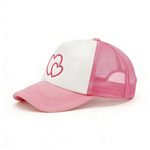 Gorra Trucker de Lona de 5 Paneles, Estilo Casual, con Bordado de Doble Corazón, Ligera, Transpirable, Ajustable con Cierre a Presión, para Ciclismo - Product Image 3