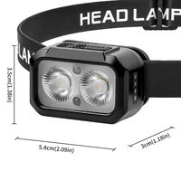 Lampe frontale 2 en 1 réglable avec 5 modes d'éclairage, lampe torche LED portable, étanche, pour les sports nocturnes, les situations d'urgence, l'utilisation en extérieur