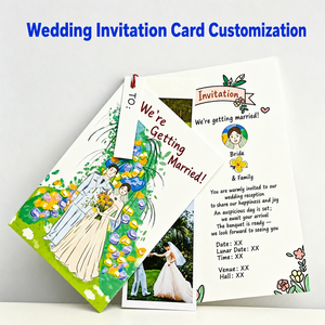 Biglietti d'invito personalizzati per feste di compleanno e anniversari, tema divertente e creativo con logo personalizzato su cartoncino spesso - Product Image 2