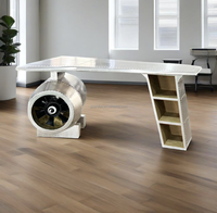 Luxe pour ensemble de bureau aile d'aviateur Mobilier de bureau au design unique pour la maison Hôtel et bureau Table d'ordinateur en aluminium
