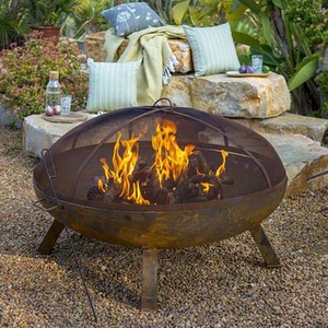 GNEE Corten Steel Fire Pit Heater Soporte de jardín al aire libre para fiestas y campamentos para cocinar al aire libre - Product Image 6