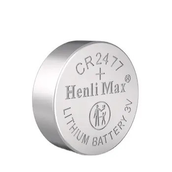 소비자 전자 제품 및 전동 공구용 Henli Max CR2477 3.0V 기본 리튬 배터리 이산화리튬 망간 버튼 셀