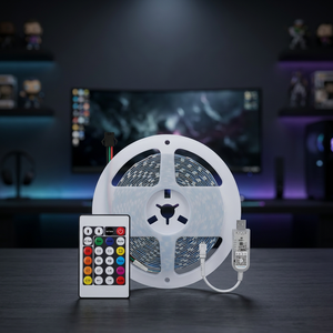 Bande lumineuse LED en forme de S (WS2812B RGB) avec commande vocale USB, découpable, IP20, diodes SMD 3535, température de couleur 2700K-6000K, 16,4 pieds - Product Image 2