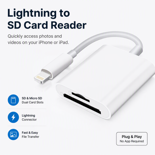 Compatible SD/TF Card Reader for IOS Devices Type-C Three-in-One High-Speed Transfer Device for Tablets and Cameras