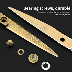 SHENQISHI <span class=keywords><strong>Ciseaux</strong></span> à Cheveux Dorés en Acier VG10 Professionnels Salon 6.0" 6.5" <span class=keywords><strong>Ciseaux</strong></span> à Effiler à Lame Texturée Premium - Product Image 6